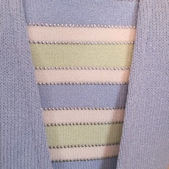 ST. JOHN COLLECTION knit jacket, blue, size 8 - Picture 4 of 12